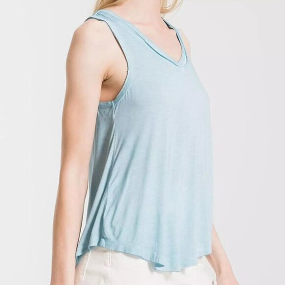 Z Supply The Vagabond Tank Light Blue Sleeveless Oversized Flowy Top - Picture 1 of 11